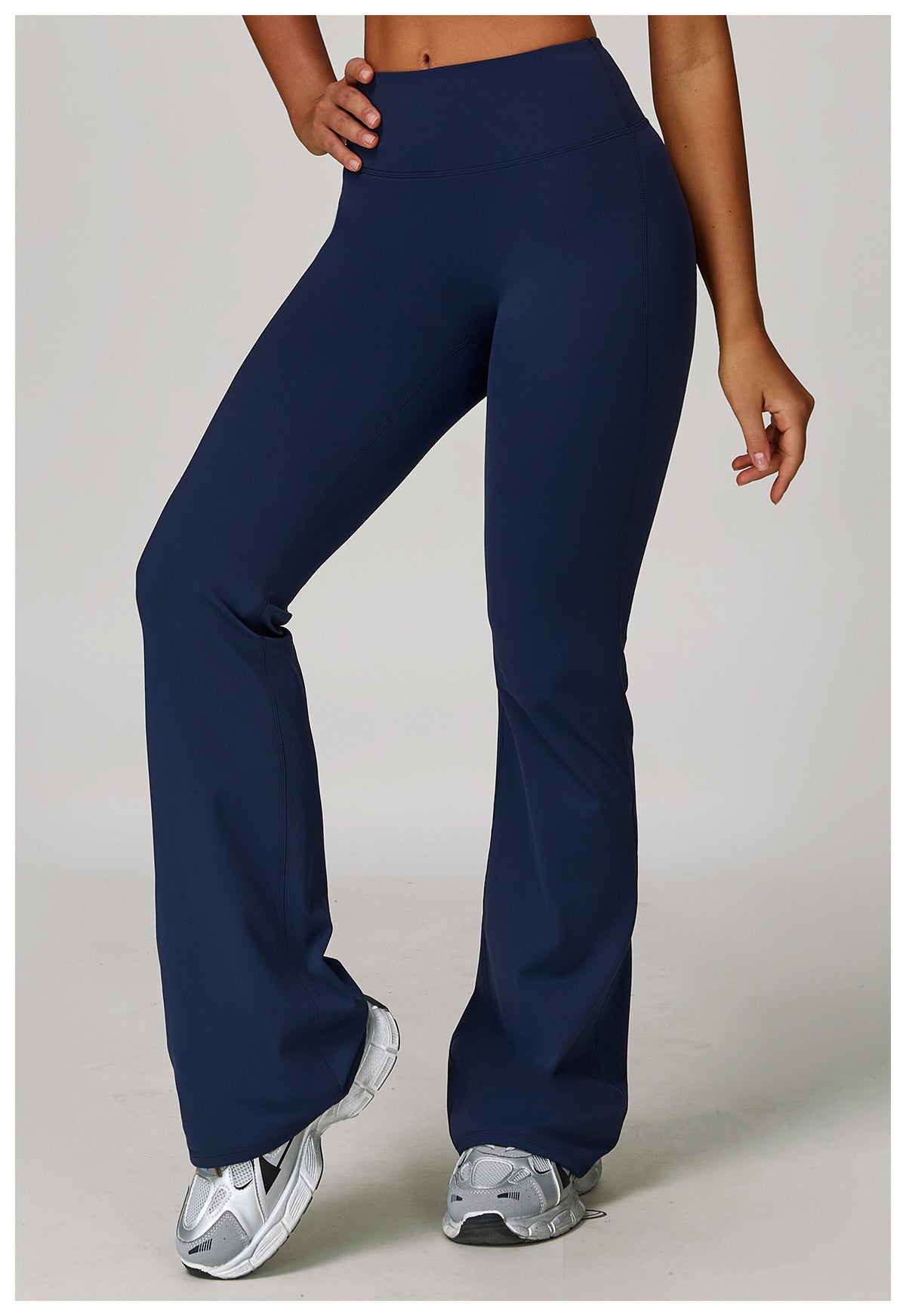 Sollinarry Brushed High Waist Yoga Trousers Tight Wide Leg Bell Bottoms Running Sports Fitness Bootcut Trousers