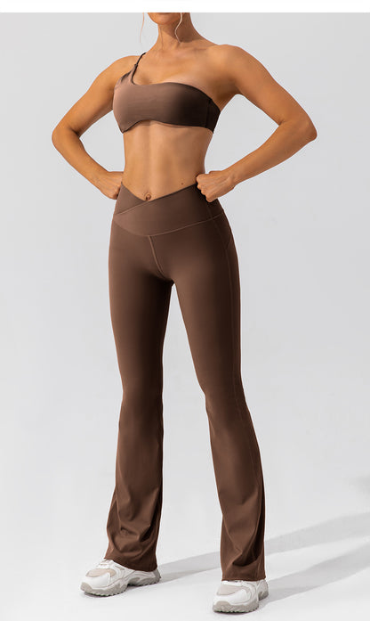 Tight Dance Wide-Leg Pants Hip Lifting High Waist Casual Flared Pants Fitness Sports Yoga Trousers