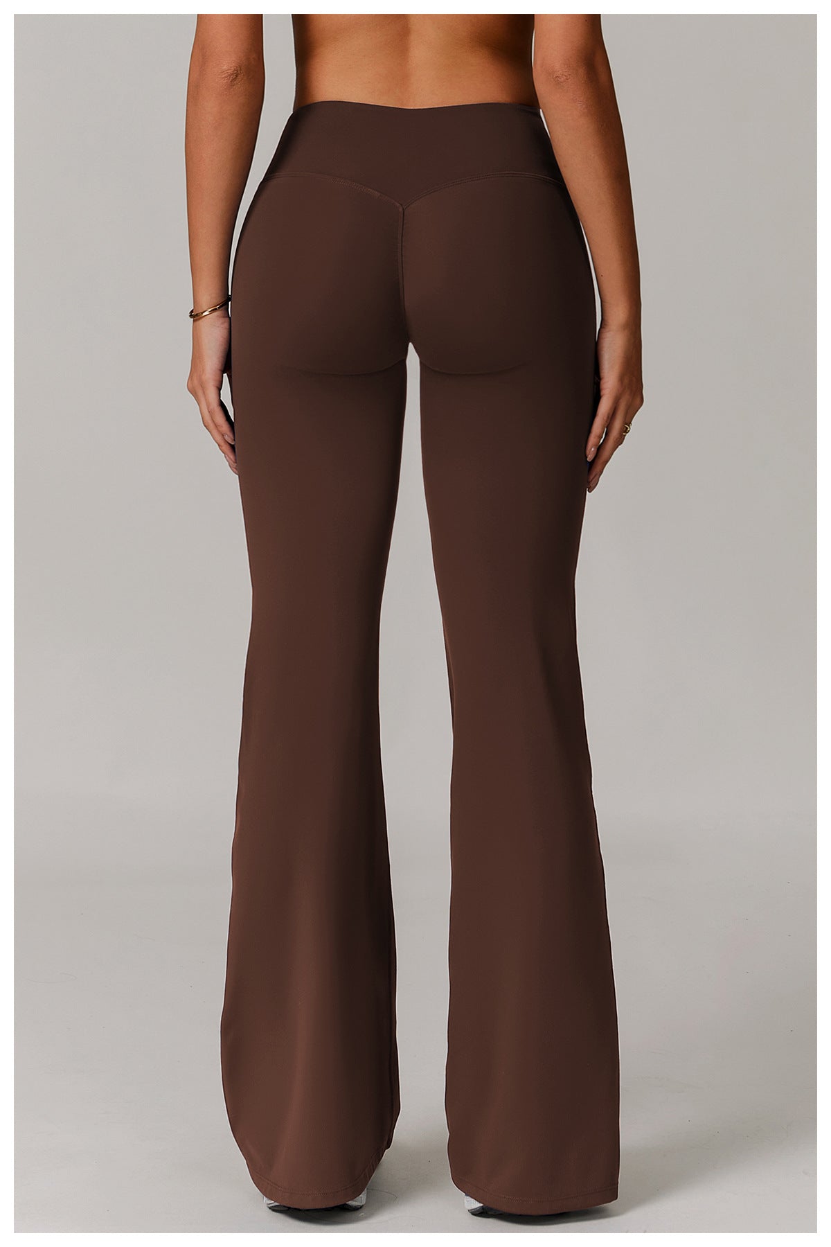 Sollinarry Skinny Yoga Pants Women Slightly Wide Leg Running Exercise Pants High Waist Workout Bell Bottom Pants