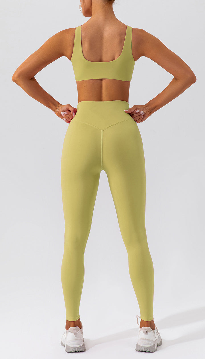 Nude Feel Hip Lifting Yoga Suit Women Quick Drying Running Sports Back Shaping Fitness Suit