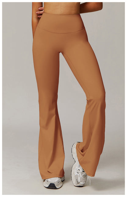 Sollinarry Skinny Yoga Pants Women Slightly Wide Leg Running Exercise Pants High Waist Workout Bell Bottom Pants