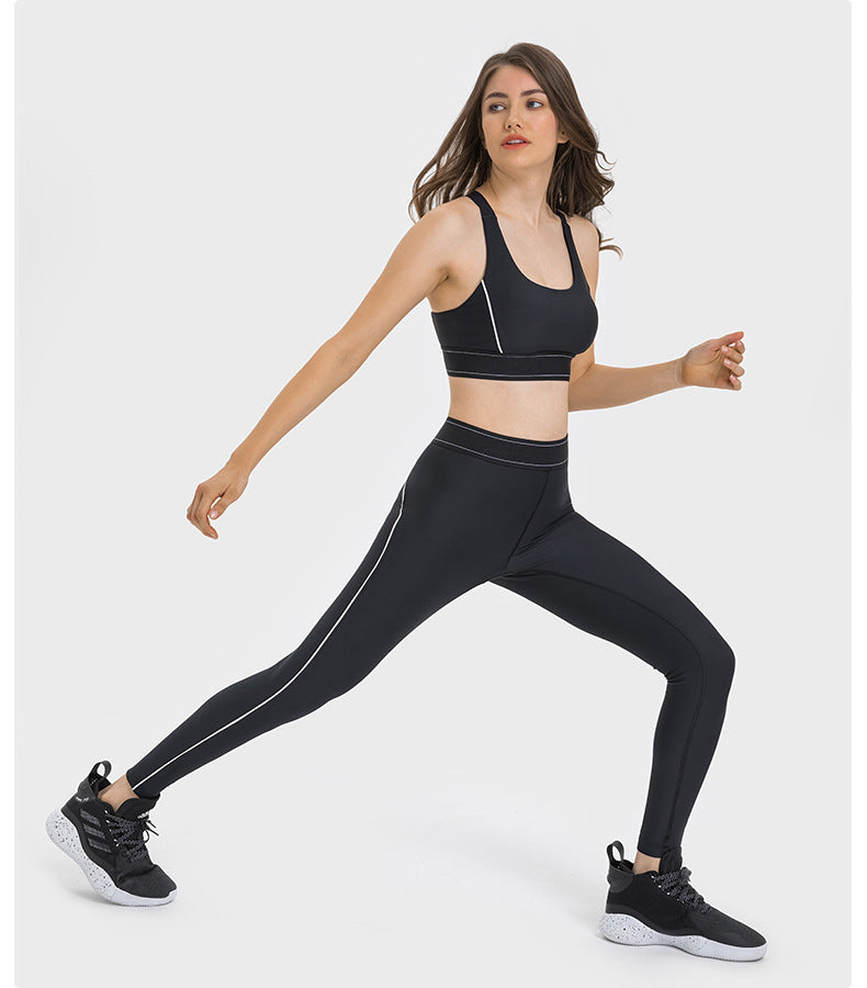 Contrast Color Adjustable Shoulder Strap Cloud Sense Sports Underwear High Strength Shockproof Push Up Comprehensive Training Sports Bra