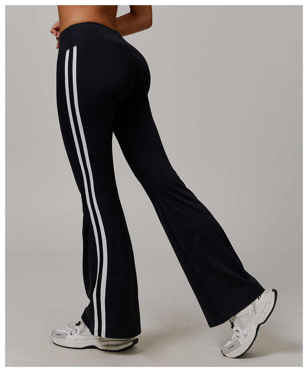 Sollinarry Nude Feel Sports Trousers Slightly Stretch Slimming Wide Leg Fitness Pants Quick Dry Casual Running Bell Bottom Pants
