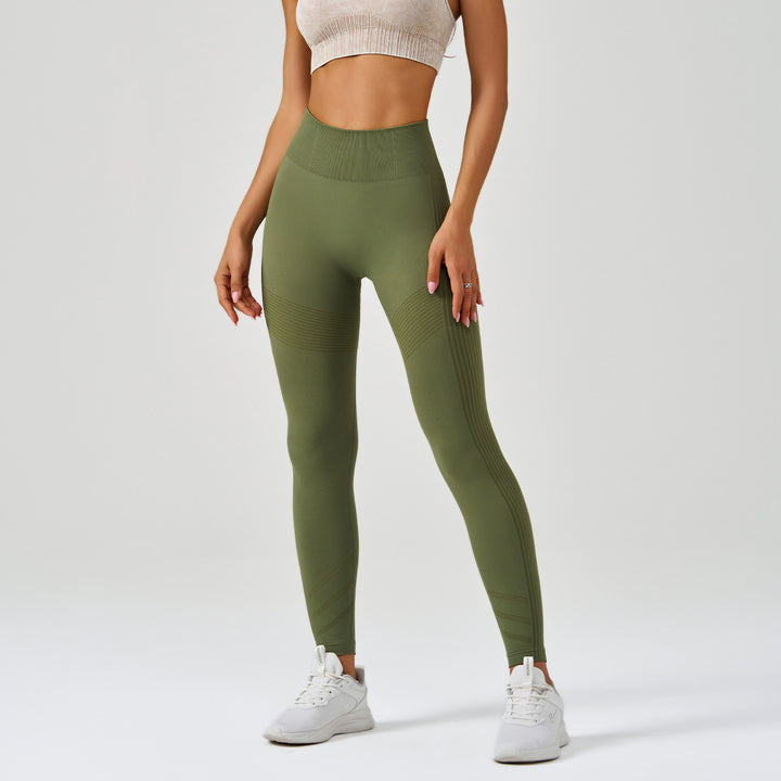 Fitness Pants Hip Raise Yoga Pants Women Seamless Knitted Tight High Waist Breathable Exercise Workout Pants