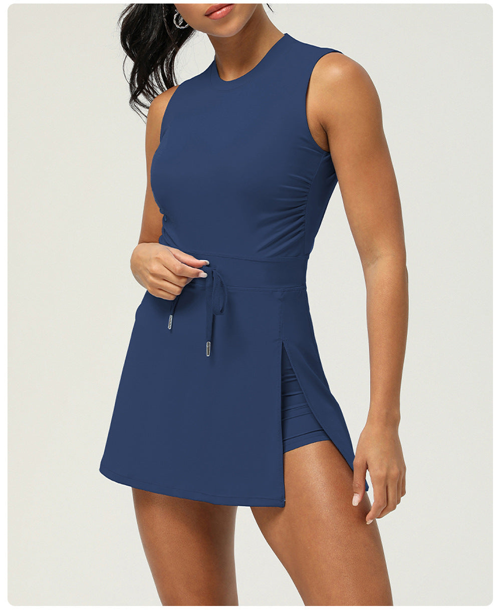 Summer Cool Feeling Sports Dress Casual Fitness Backless Dance Dress Yoga Tennis