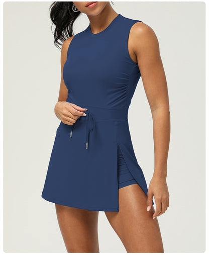 Summer Cool Feeling Sports Dress Casual Fitness Backless Dance Dress Yoga Tennis