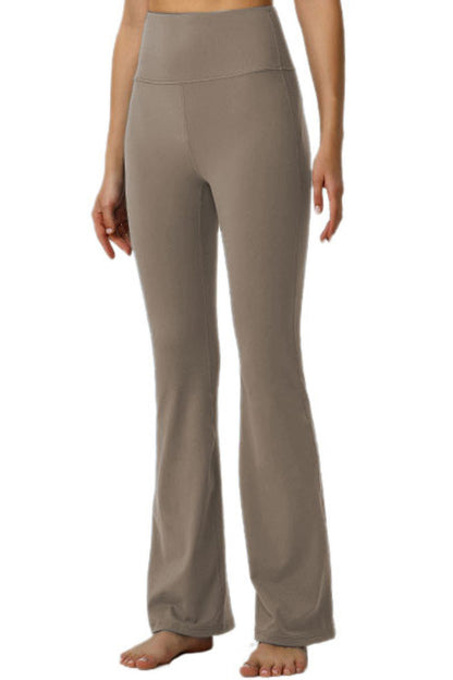 Yoga Pants Women High Waist Hip Lift Pro Tights Training Fitness Nude Feel Quick Drying Flared Sports Pants