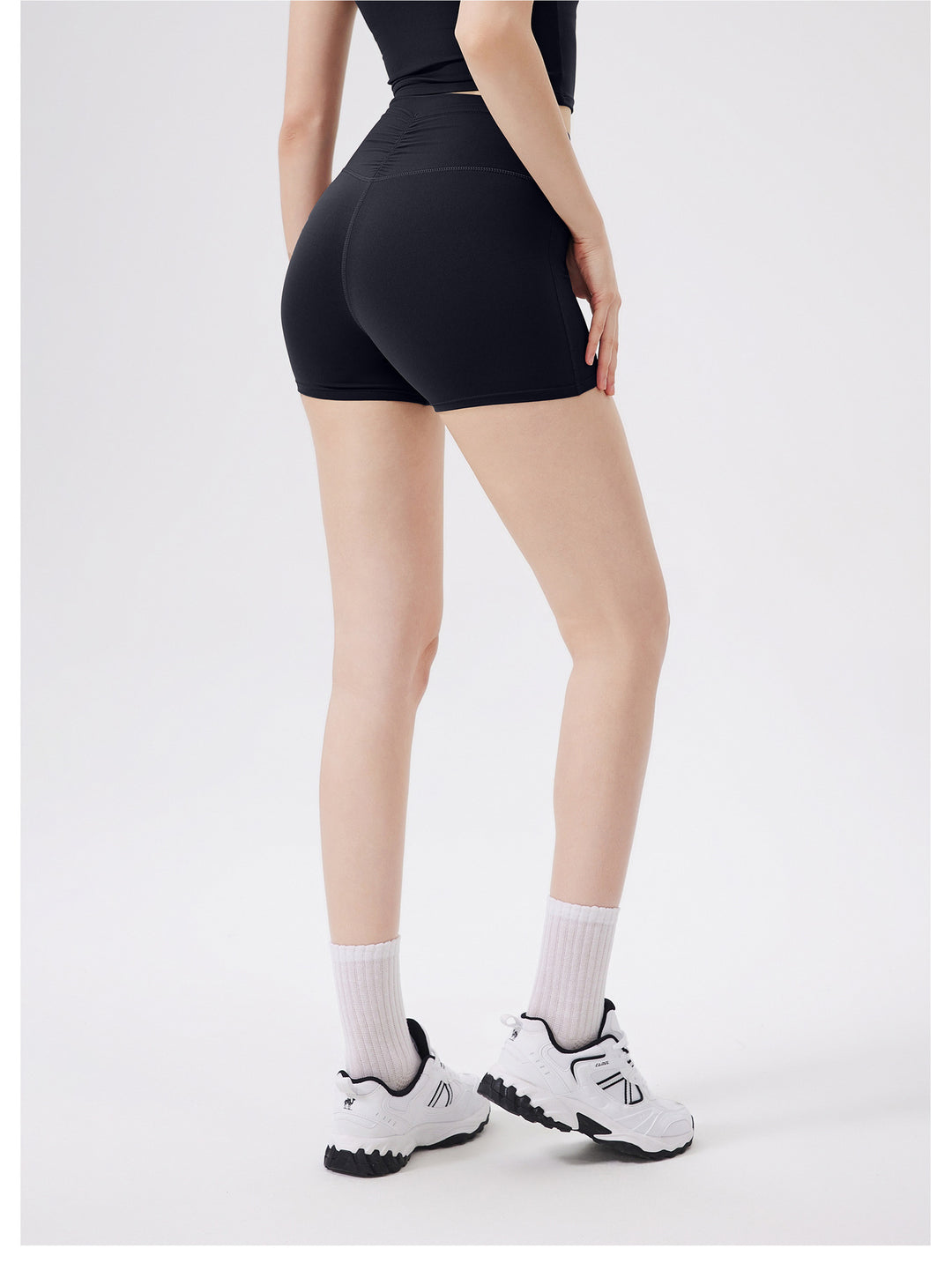 No Embarrassment Pleated Sports Shorts Back Pocket High Waist Hip Lift Cloud Sense Yoga Shorts Outer Wear Running Fitness Pants