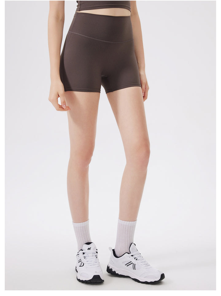 No Embarrassment Pleated Sports Shorts Back Pocket High Waist Hip Lift Cloud Sense Yoga Shorts Outer Wear Running Fitness Pants