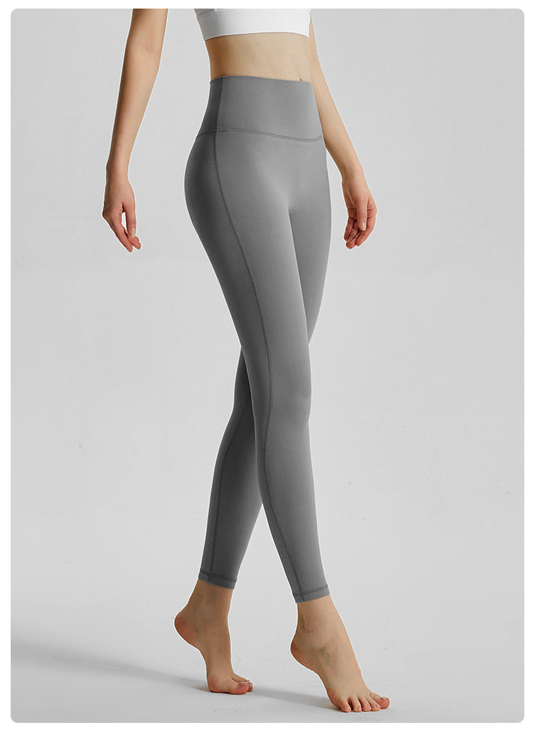 Double Sided Brushed Yoga Pants Women Outer Cloud Feeling No Embarrassment Line Yoga Pants Women High Waist Hip Lift Cropped Pants Autumn