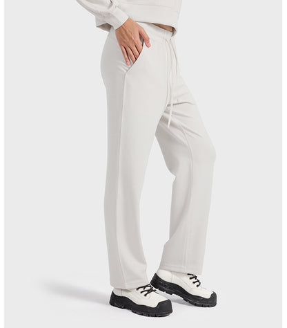 Autumn Winter Air Layer Skin Friendly Casual All Match Track Sweatpants Quick Drying Loose Drooping Straight Sports Pants Women