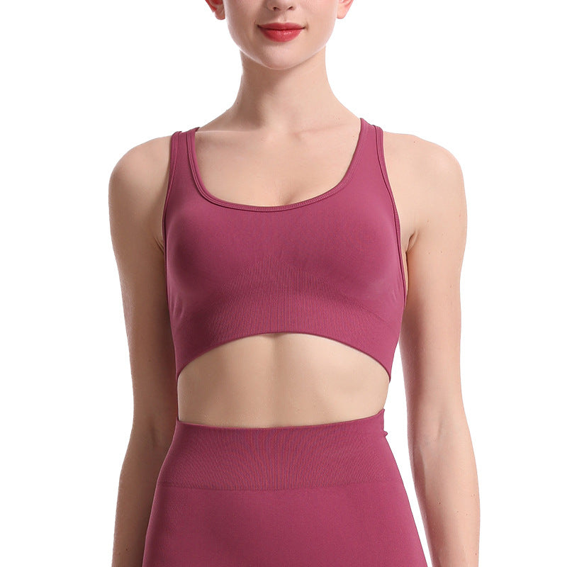 Outdoor Sports Underwear Casual Comfortable High Grade Cross Bra Sports Fitness Nude Feel Seamless Underwear