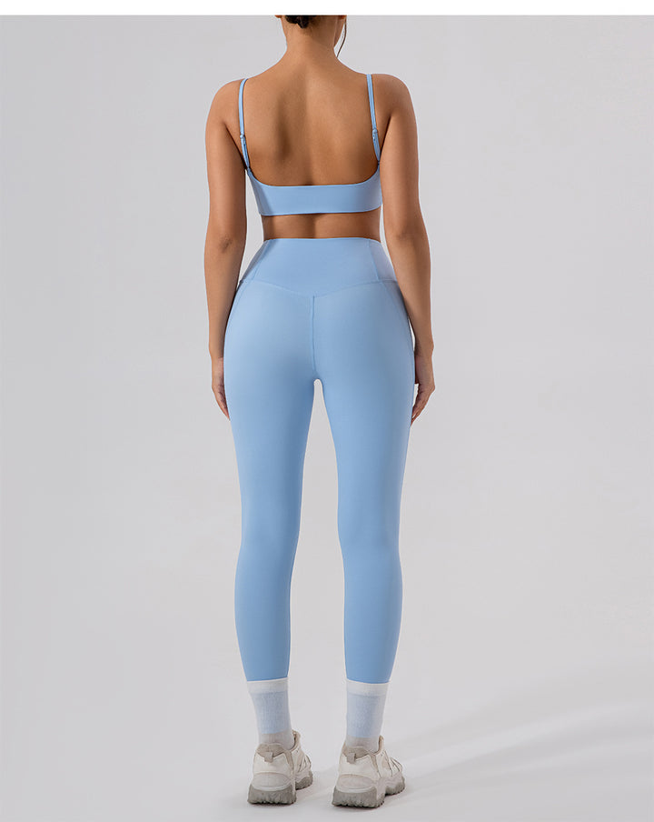 Yoga Clothes Set Nude Feel Skinny Running Training Workout Exercise Outfit Women