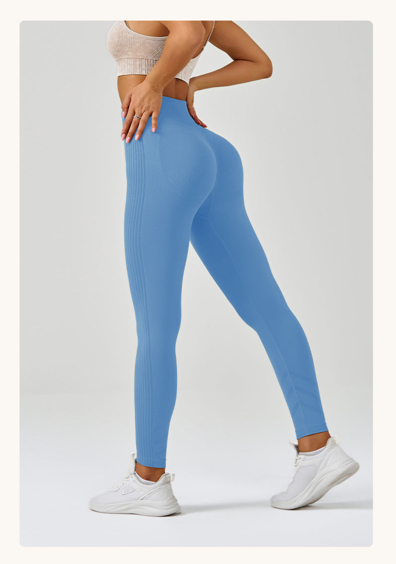 Fitness Pants Hip Raise Yoga Pants Women Seamless Knitted Tight High Waist Breathable Exercise Workout Pants