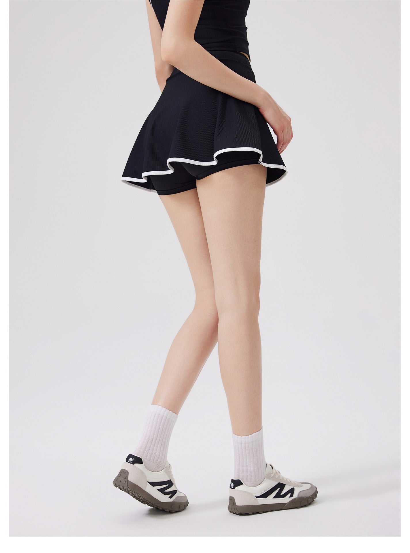 Nude Feel Quick-Drying Sports Short Skirt Sports Fitness Thread Yoga A line Short Skirt Exposure Sports Tennis Skirt