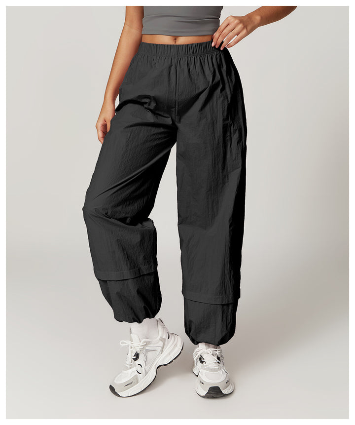 Sollinarry Summer Windproof Breathable Overalls Multi Pocket Loose Elastic Ankle Banded Pants Running Casual Sports Pants