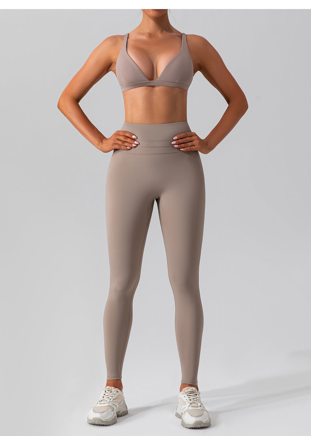 Quick Drying Nude Feel Yoga Clothes Vest Suit Outer Wear Running Sports Bra Suit High Waist Fitness Clothes