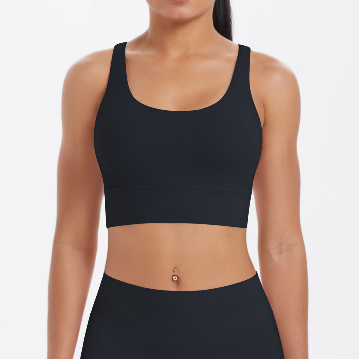 Nude Feel Solid Color Sports Underwear Push up Sexy Double Shoulder Strap Beauty Back Yoga Bra Running Workout Vest Women