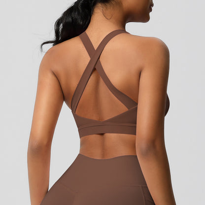 Cloud Sense Tight Yoga Vest Sports Underwear Shockproof High Strength Bra Pilates Running Outdoors Workout Clothes for Women