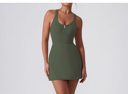 Nude Feel Anti Exposure Basic Sports Dress Summer Outdoor Golf Vest Yoga Tennis Dress