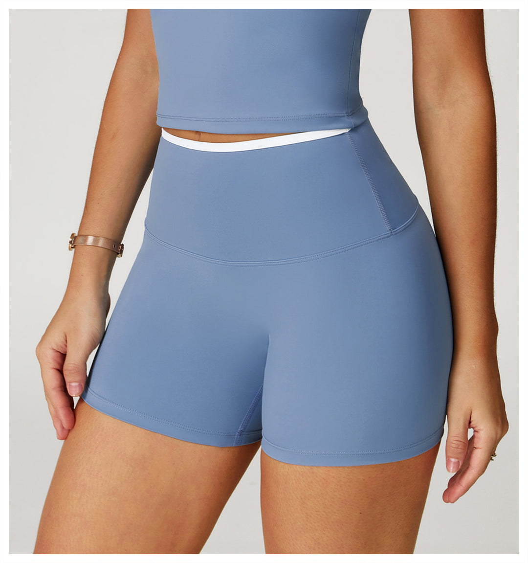 Sollinarry Nude Feel Yoga Shorts Tight High Waist Quick Drying Shorts Sports Running Workout Shorts