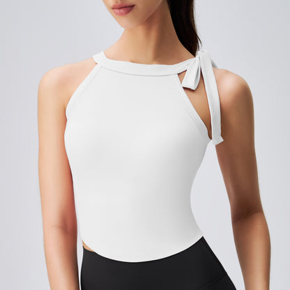 Sports Underwear Women Summer One Piece Cup Halter Beauty Back Yoga Clothes Vest Top Shockproof Workout Bra Strap