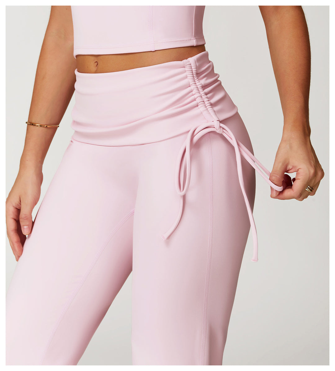 Sollinarry Folding High Waist Flared Pants Nude Feel Wide Leg Slimming Trousers Outdoor Running Fitness Sports Flared Pants