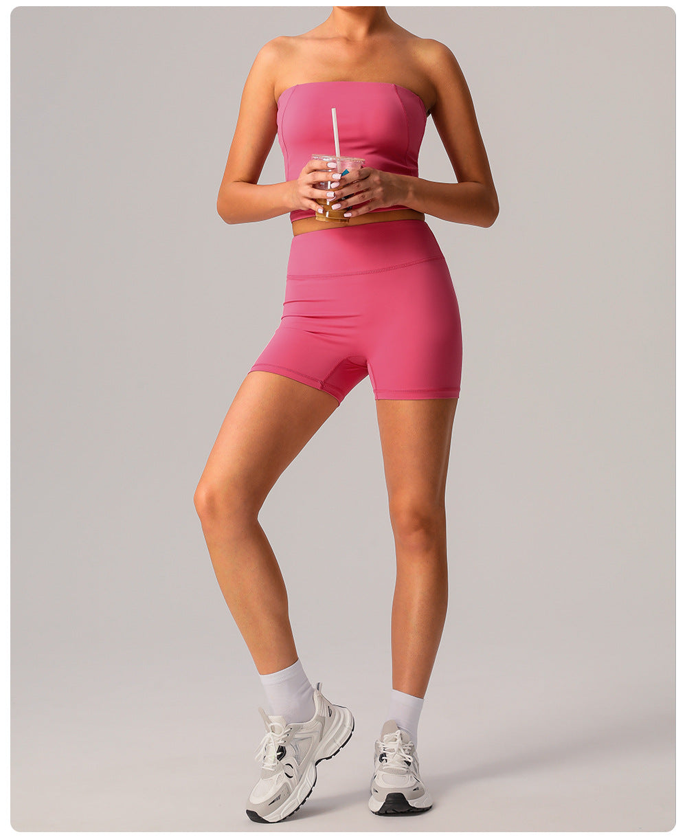 Slim Fit Sports Shorts High Waist No T Line Training Quick Drying Shorts Hip Lifting Running Fitness Yoga Shorts