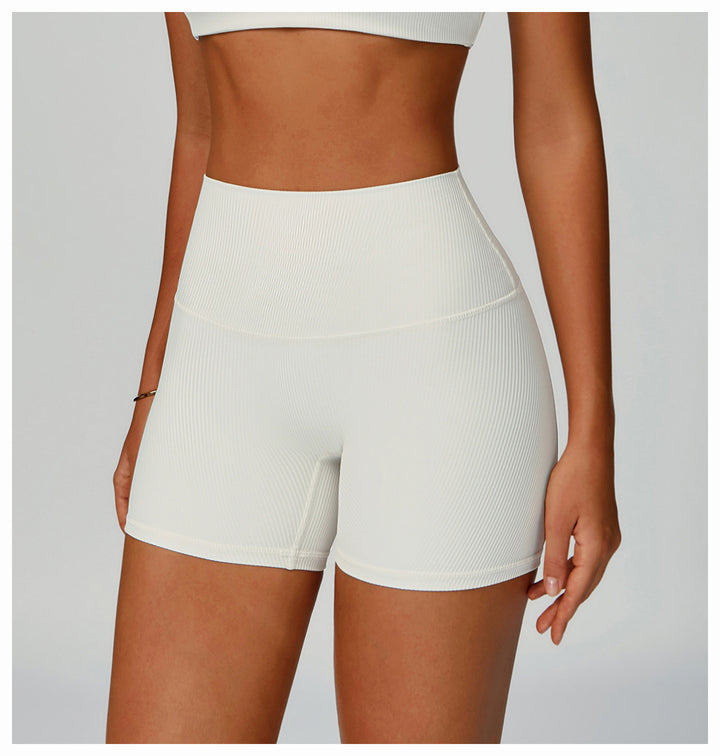 Sollinarry Threaded Tight Yoga Shorts High Waist Hip Lift High Intensity Sports Workout Clothes Outdoor Running Shorts