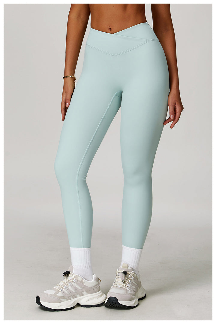 Sollinarry Nude Feel Yoga Pants Cross High Waist Tight Casual Trousers Running Sports Fitness Yoga Pants Yoga Pants