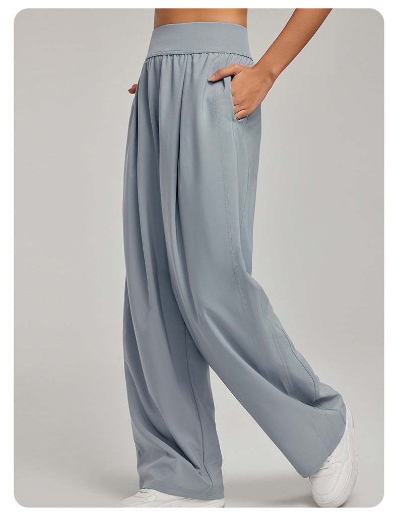 High Waist Figure Flattering Straight Leg Pants Casual Women Loose Slim Fit Wide Leg Track Pants Straight Fitness Yoga Trousers