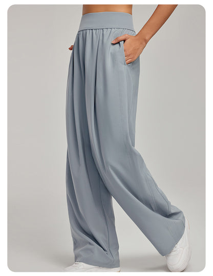 High Waist Figure Flattering Straight Leg Pants Casual Women Loose Slim Fit Wide Leg Track Pants Straight Fitness Yoga Trousers