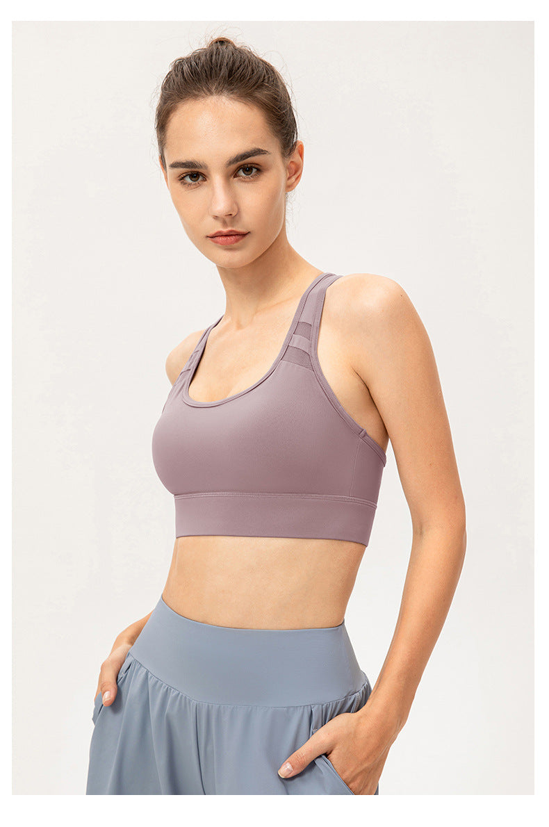 One Piece High Strength Yoga Bra Women Buckle Adjustable Sports Vest Shockproof Running Workout Underwear