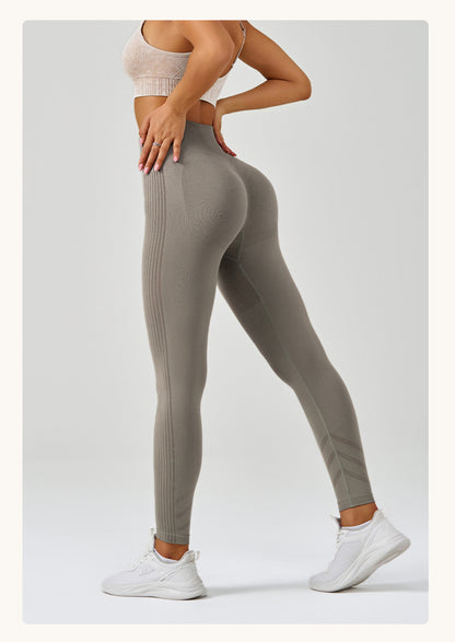 Fitness Pants Hip Raise Yoga Pants Women Seamless Knitted Tight High Waist Breathable Exercise Workout Pants