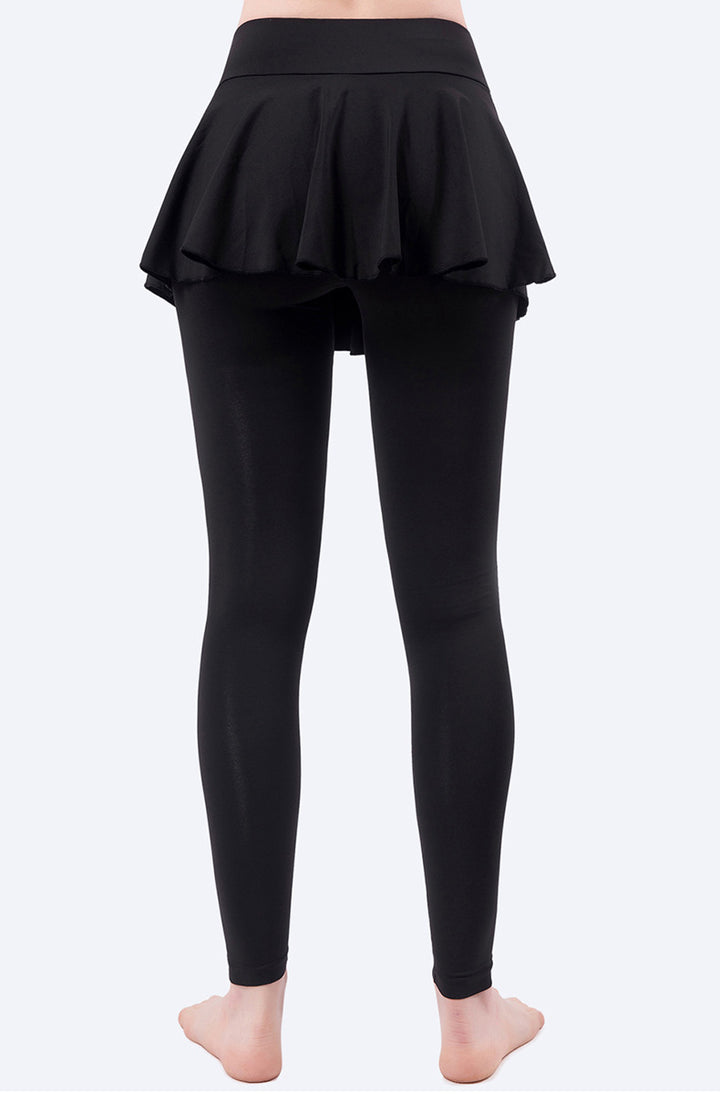 Exposure Yoga Culottes Women Faux Two Piece High Waist Arm Lifting Tights Violently Sweat Sports Pleated Fitness Skirt
