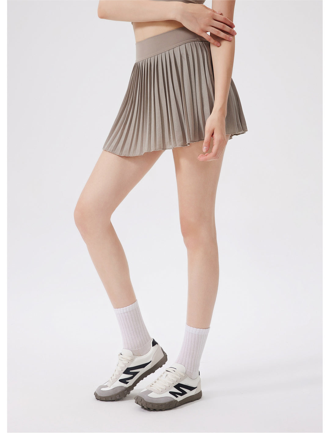 Summer Elastic High Waist Slimming Yoga Skirts Lined Light Belt Pocket Tennis Skirt Casual Outdoor Pleated Skirt