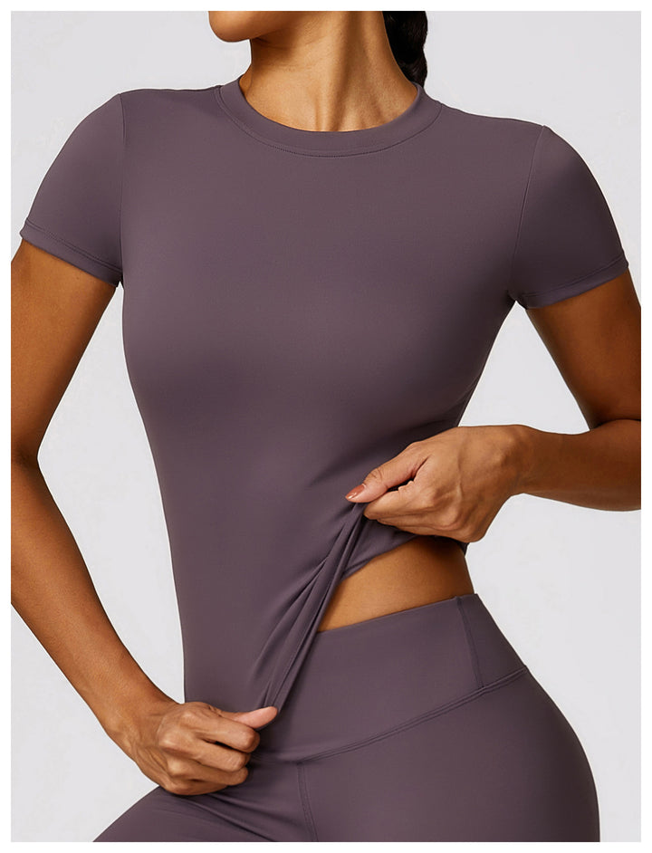 Sollinarry Spring T Shirt Quick Drying Yoga Clothes Short Sleeve Workout Top Blouse Outdoor Running Sports Short Sleeve Women