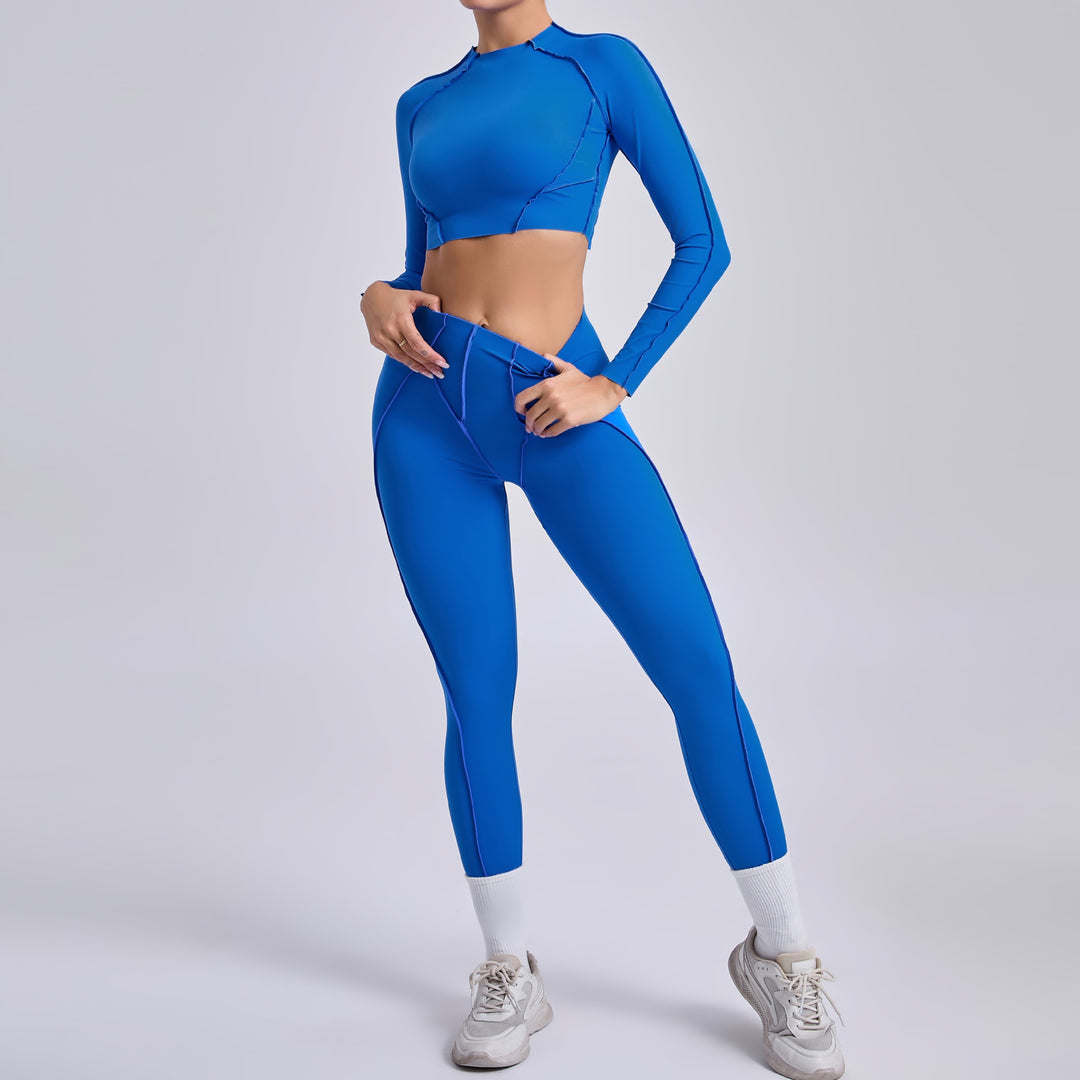 Yoga Two Piece Sets Women Pleated Hip Lifting All Match Yoga Clothes Running Exercise Workout Outfit