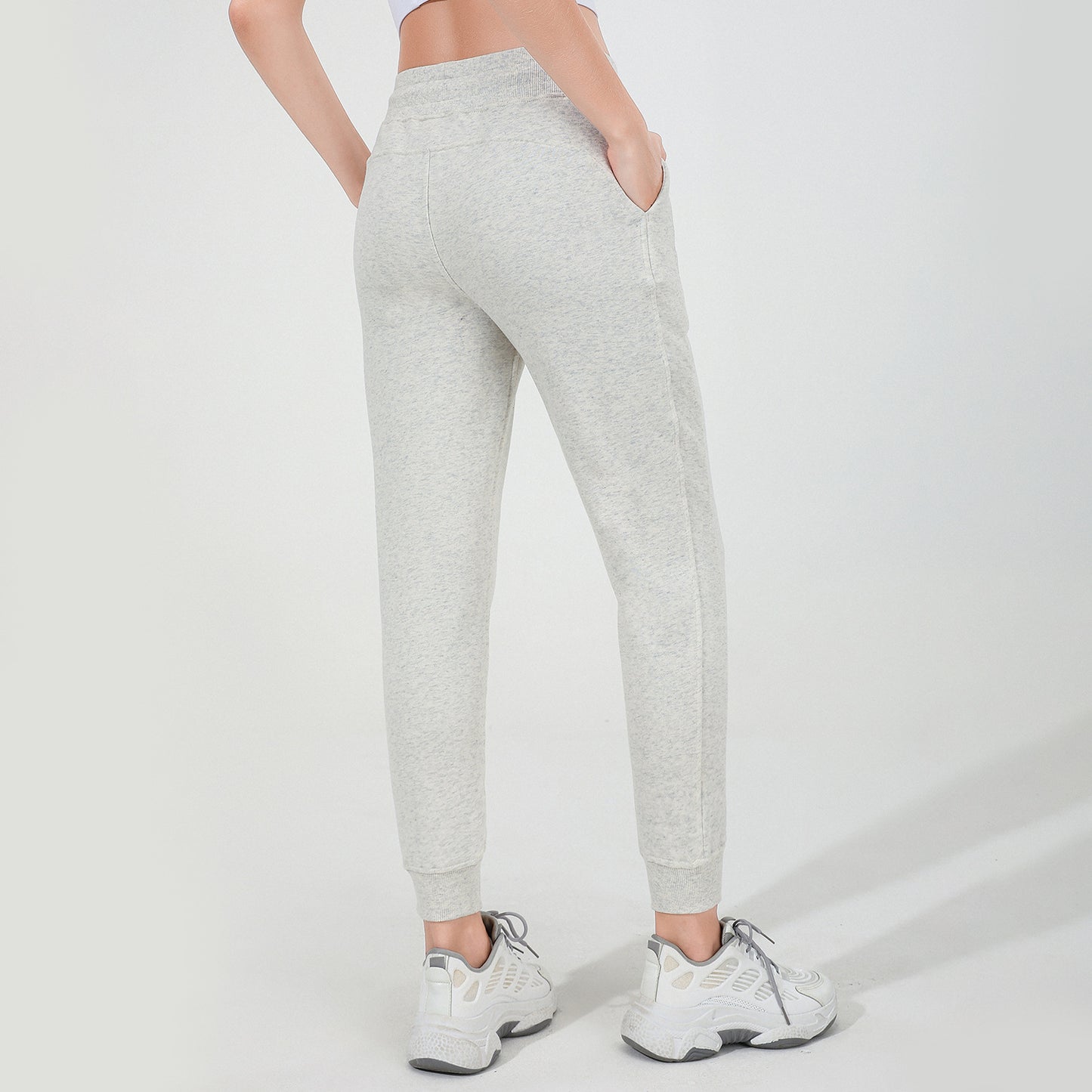 Autumn Winter Exercise Outfit Drawstring Loose Fleece Lock Warm Yoga Pants Casual Elastic Waist Sweatpants for Women