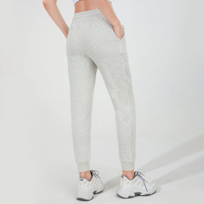 Autumn Winter Exercise Outfit Drawstring Loose Fleece Lock Warm Yoga Pants Casual Elastic Waist Sweatpants for Women