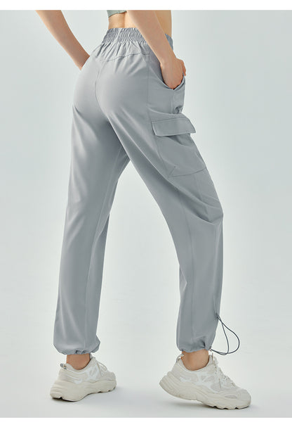 High Waist Yoga Wide Leg Pants Loose Fitted Figure Flattering Sports Pants Women Casual Sports Straight Pocket Fitness Pants