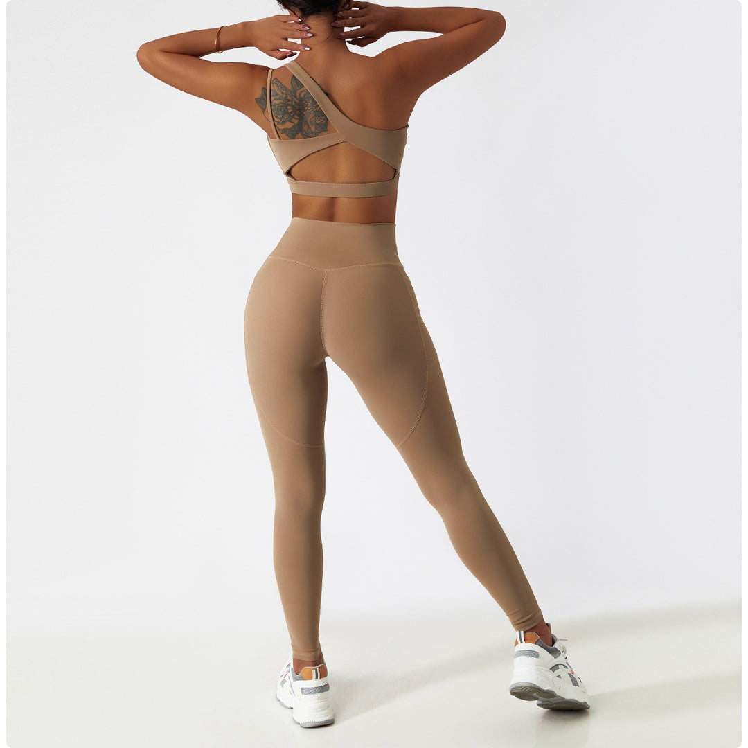 Sollinarry Breathable Cloud Feeling High Waist Hip Lift Yoga Pants Outer Wear Pocket Tight Exercise Running Pants Drying Fitness Pants