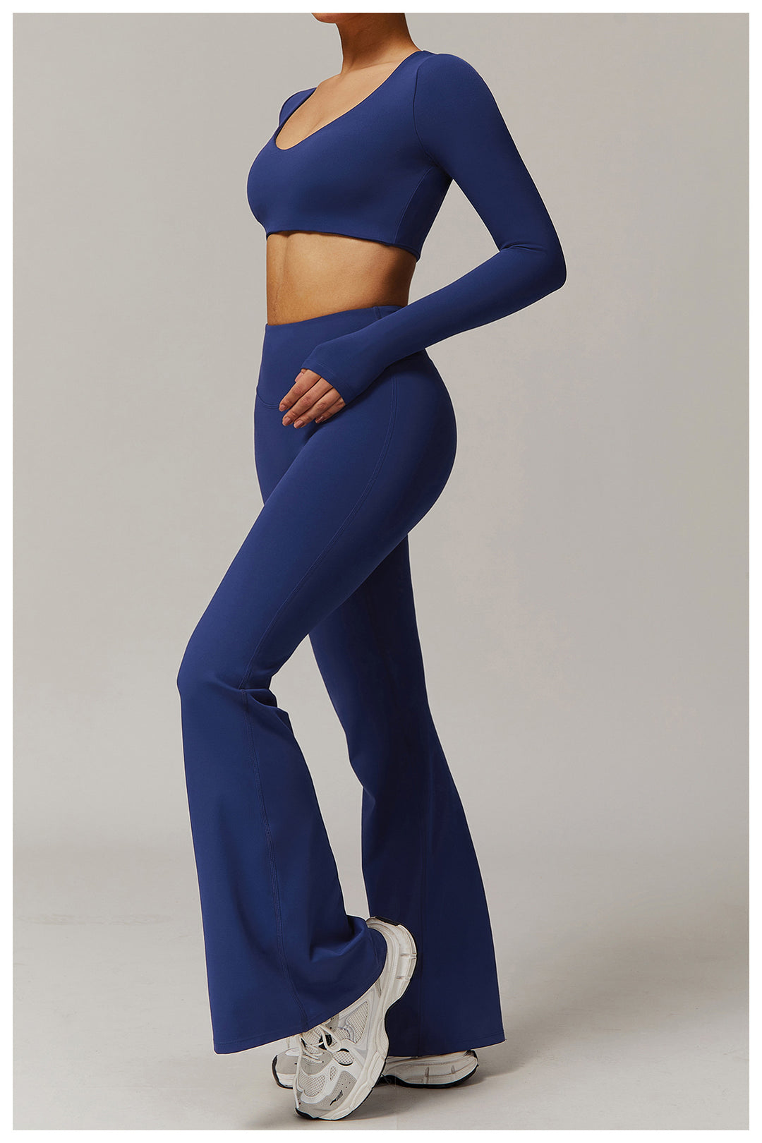 Sollinarry Skinny Yoga Pants Women Slightly Wide Leg Running Exercise Pants High Waist Workout Bell Bottom Pants