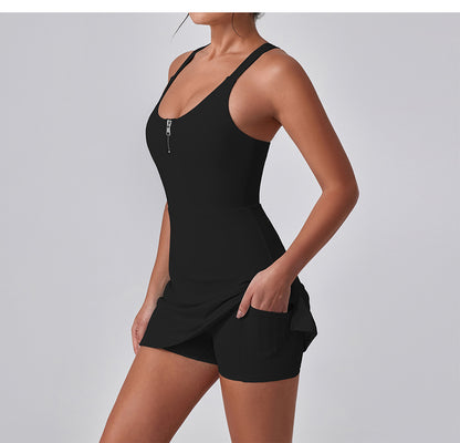 Nude Feel Anti Exposure Basic Sports Dress Summer Outdoor Golf Vest Yoga Tennis Dress