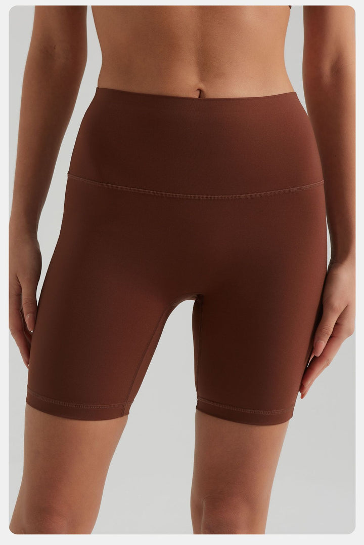 Nude Feel Yoga Shorts Hip Lift Belly Shaping Seamless Fit Pearlescent Skinny Running Sports Yoga Pants Women