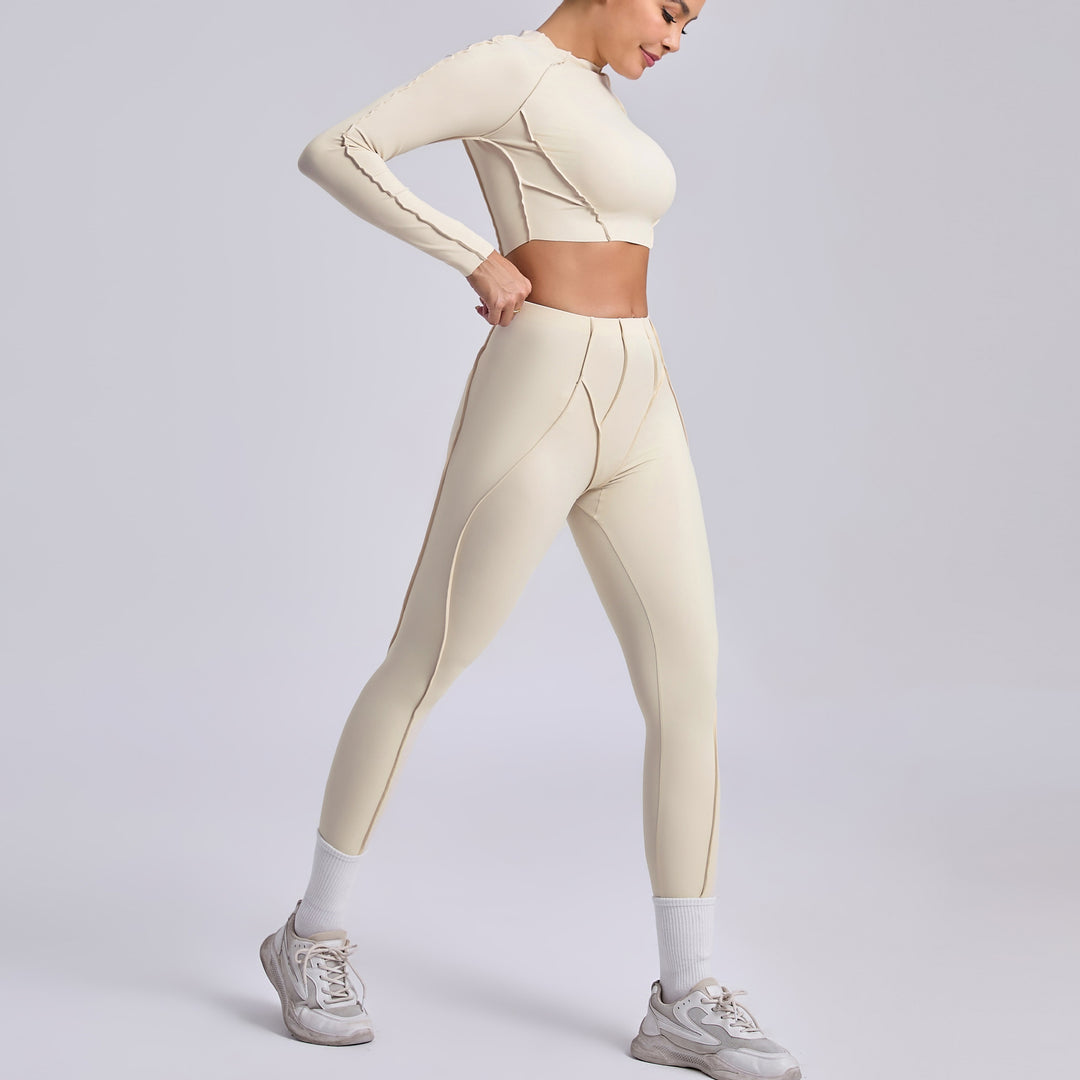 Yoga Two Piece Sets Women Pleated Hip Lifting All Match Yoga Clothes Running Exercise Workout Outfit
