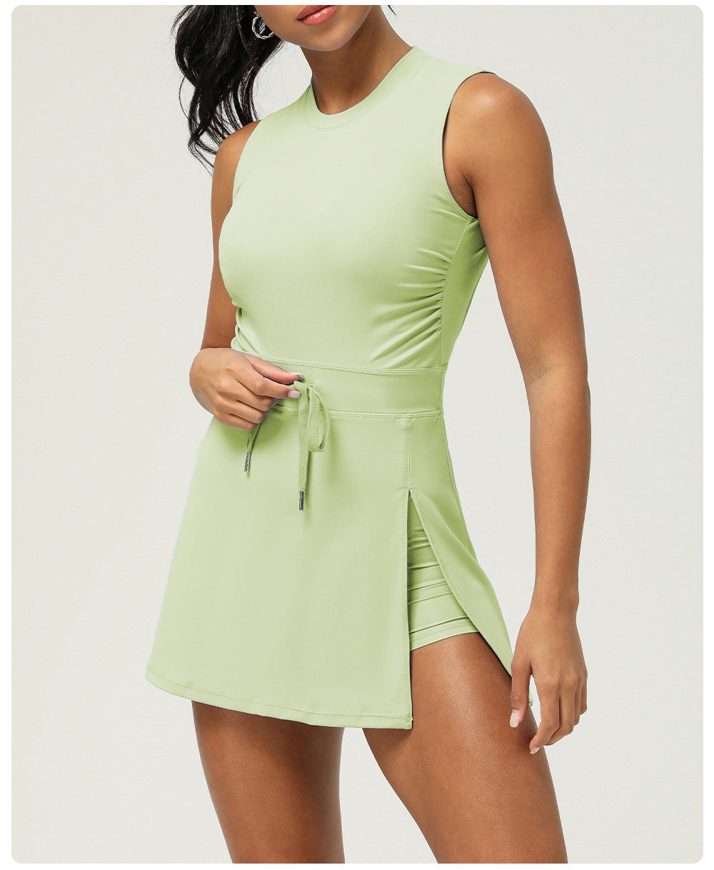 Summer Cool Feeling Sports Dress Casual Fitness Backless Dance Dress Yoga Tennis