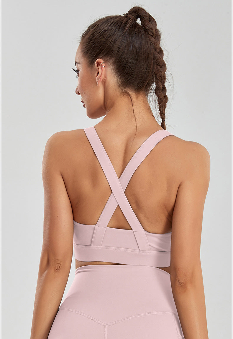 Plus Size Sports Bra Women Fitness Running High Shockproof Yoga Clothes Big Chest Show Small Beauty Back Zipper Bra