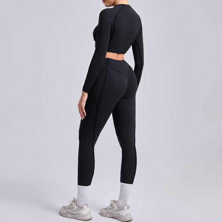 Yoga Two Piece Sets Women Pleated Hip Lifting All Match Yoga Clothes Running Exercise Workout Outfit