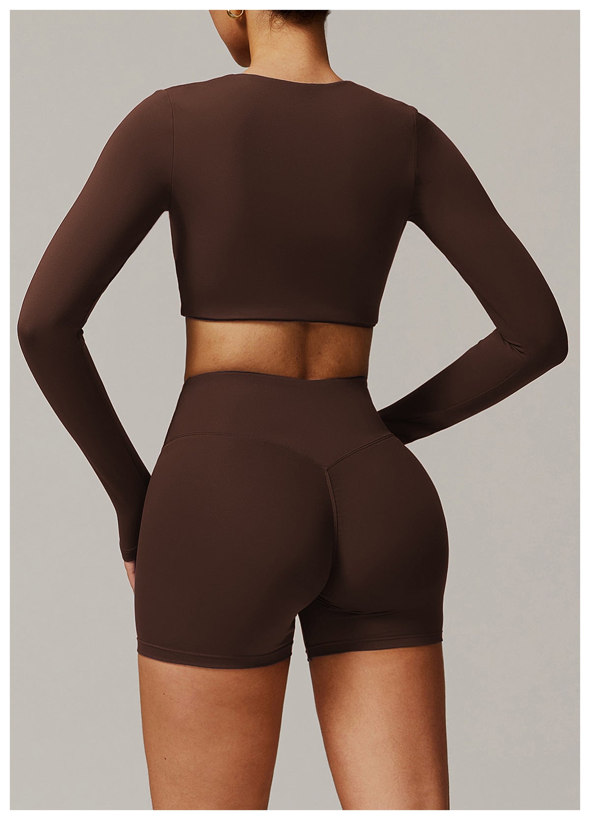 Sollinarry Tight Quick Drying Yoga Long Sleeved Women V neck Short Slimming Top Running Sports Fitness T shirt